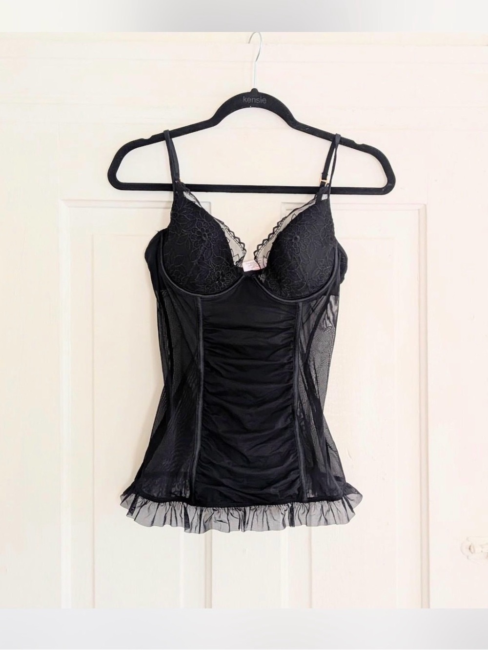Victoria’s Secret Very Sexy Black Lace Corset Bustier Top Size L